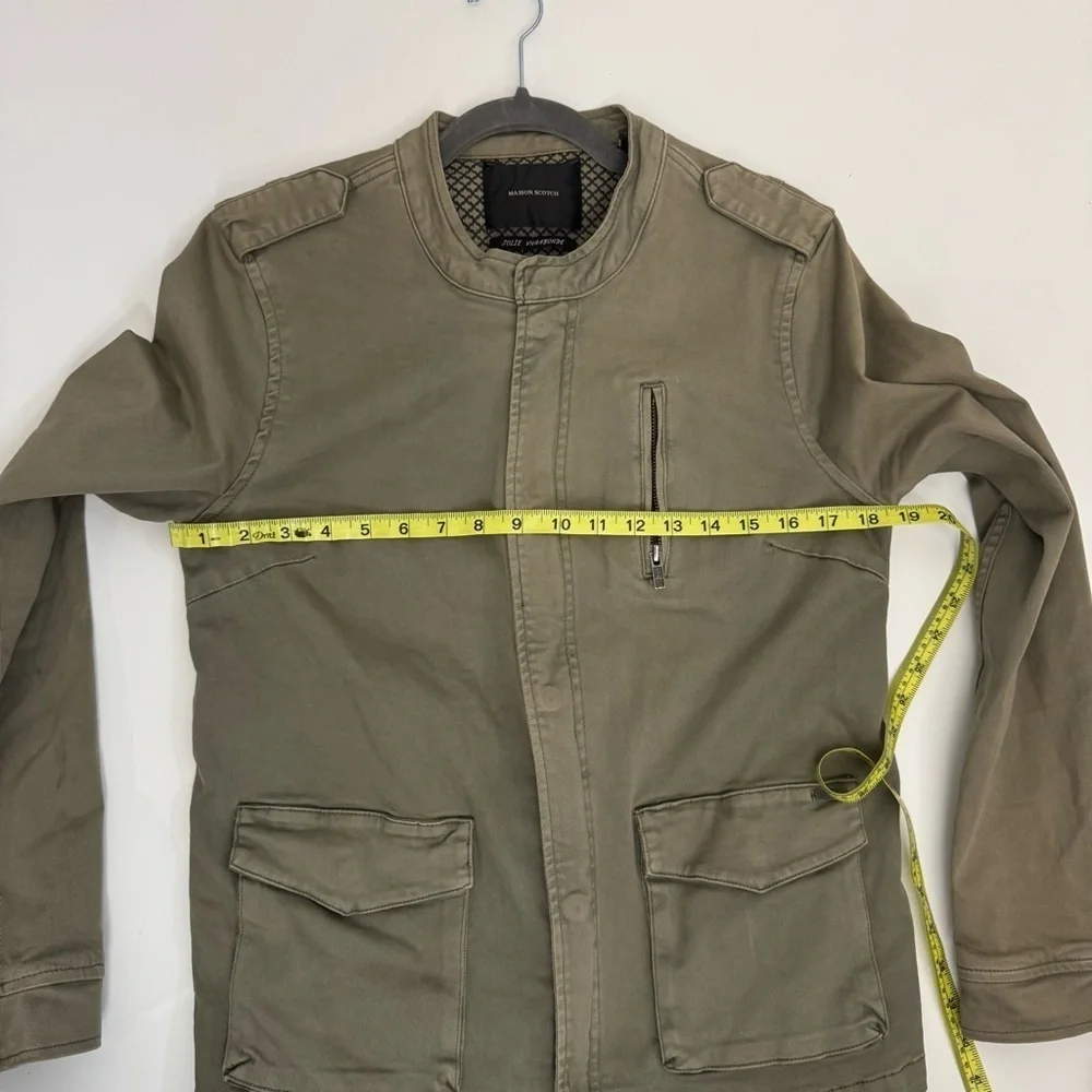 Scotch & Soda Olive Green Military Utility Jacket Size 3 (Petite)